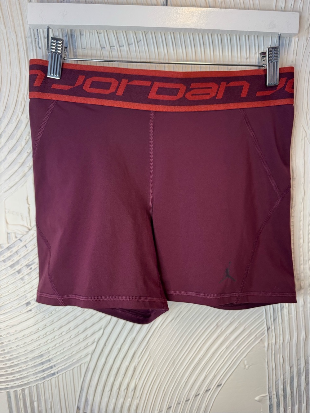 Jordan Women’s Maroon Athletic Shorts with Red Waistband N0521